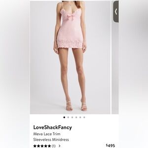 NEW with TAG LoveShackFancy Pink Lace Minidress